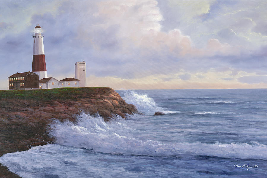 Montauk Point Lighthouse Painting by Diane Romanello