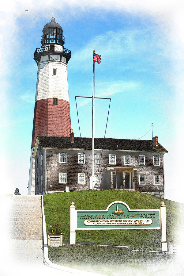 Montauk Point Lighthouse Wc Photograph by Judy Wolinsky