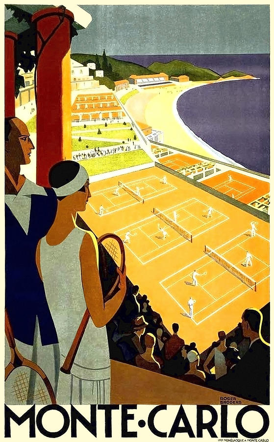 Monte Carlo, French riviera, Tennis club Painting by Long Shot