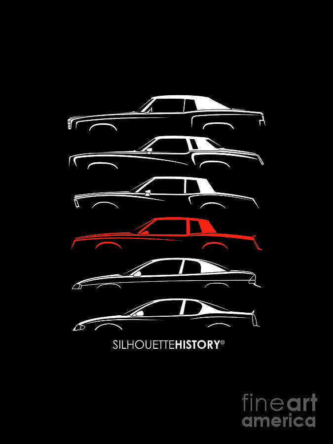 Car Digital Art - Monte Carlo Sport SilhouetteHistory by Gabor Vida
