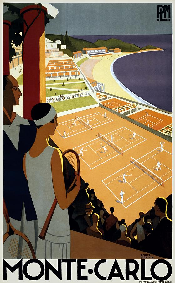 Monte Carlo, travel poster, 1930 Painting by Vincent Monozlay