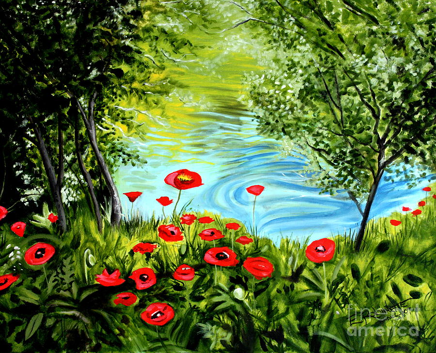 Monte Rio Poppies Painting by Elizabeth Robinette Tyndall