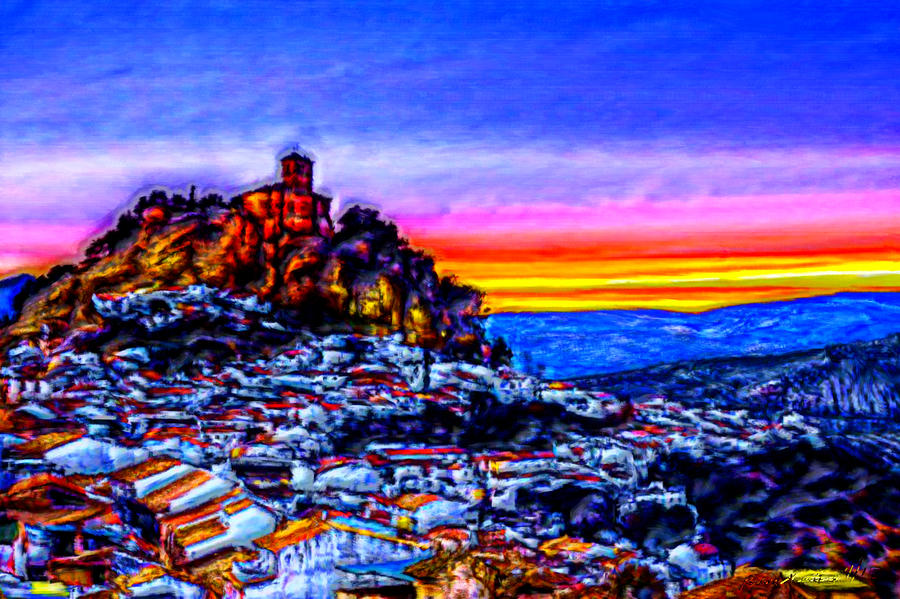 Montefrio at Sunset Painting by Bruce Nutting