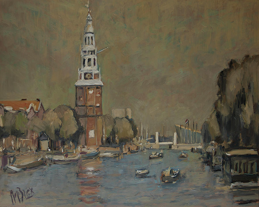 Montelbaanstoren Amsterdam Painting by Nop Briex