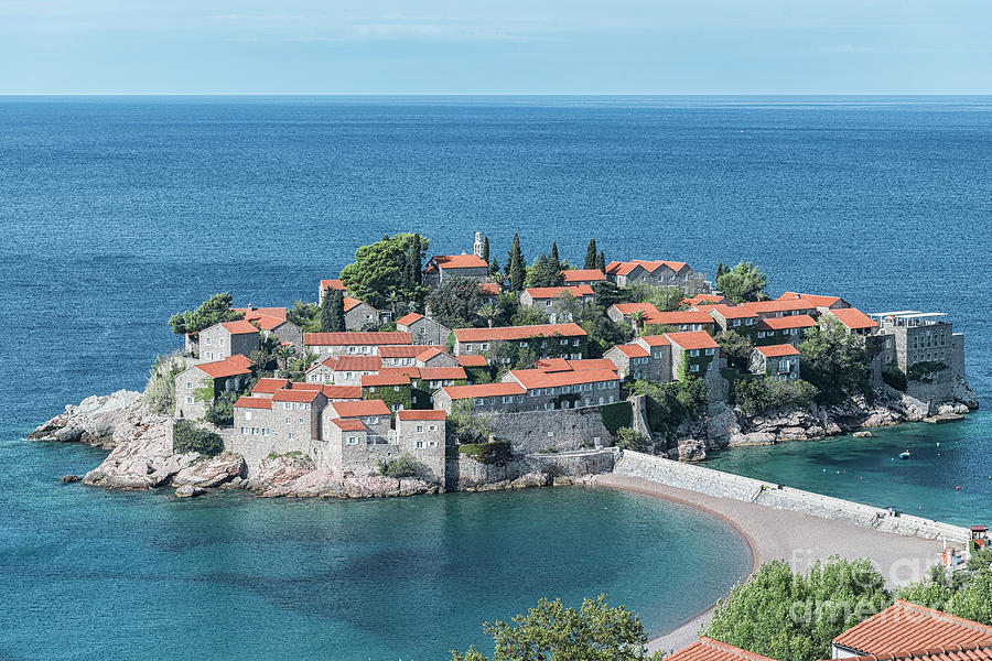 Montenegro Sveti Stefan Elevated View Photograph by Antony McAulay