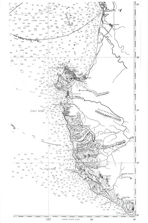 Map Photograph - Monterey Bay and Big Sur Coast Coast and Geodetic Survey, Sept. 1911  by Monterey County Historical Society