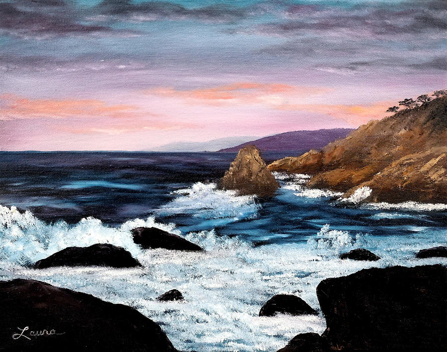 Monterey Sunrise Painting by Laura Iverson