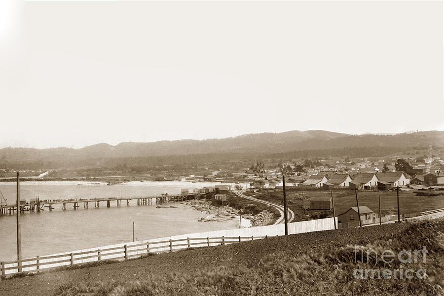 Pier Photograph - Monterey Wharf  and Railroad tracks 1898 by Monterey County Historical Society
