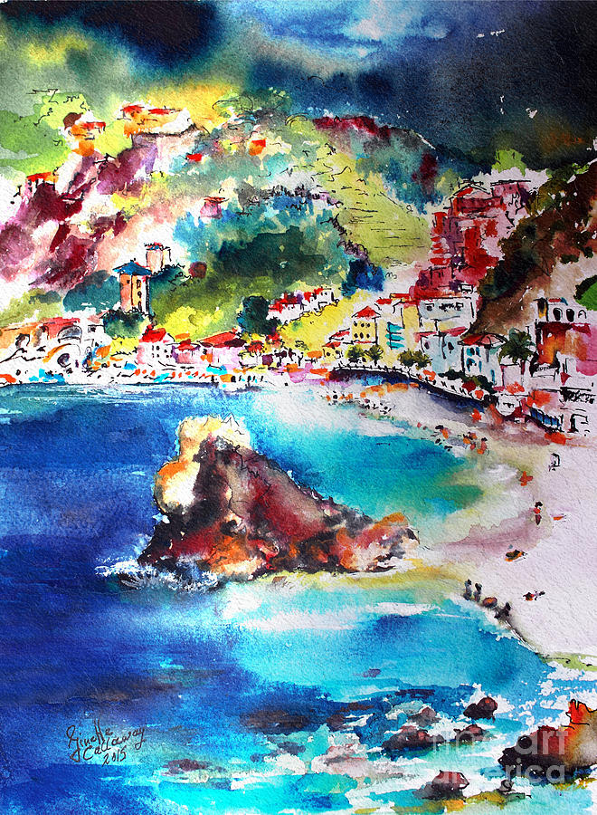 Monterosso  Cinque Terre Italy  Painting by Ginette Callaway