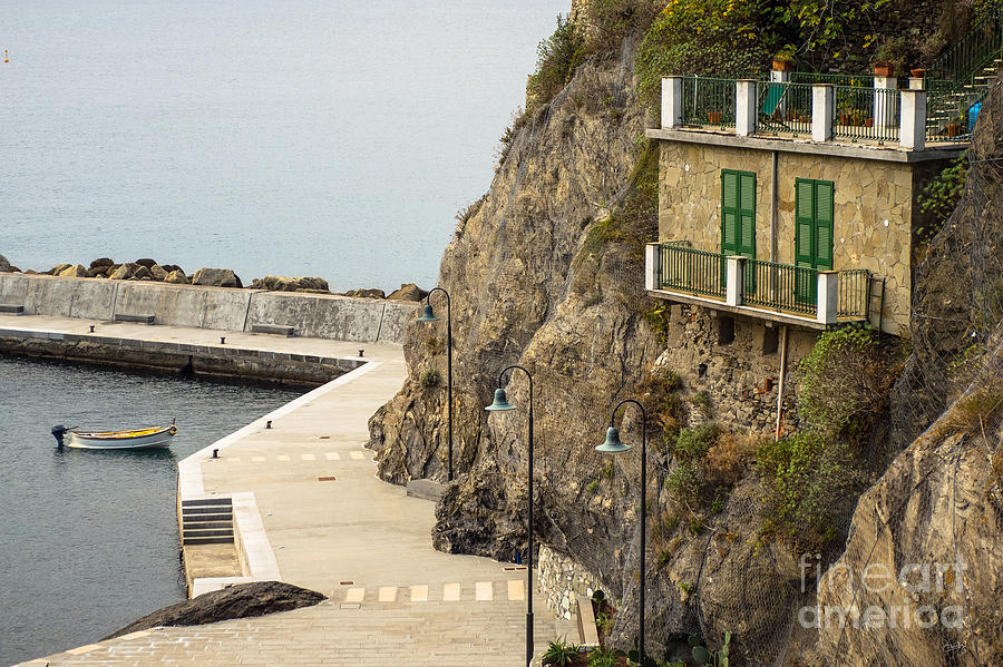Lamp Photograph - Monterosso Harbor Details by Prints of Italy