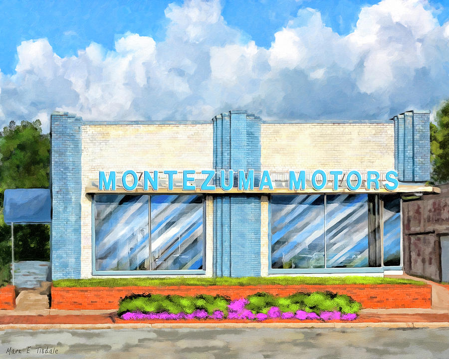 Montezuma Motors - Local Landmark Mixed Media by Mark Tisdale