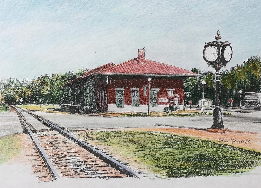 Montezuma Drawing - Montezuma Train Depot by Edna Garrett