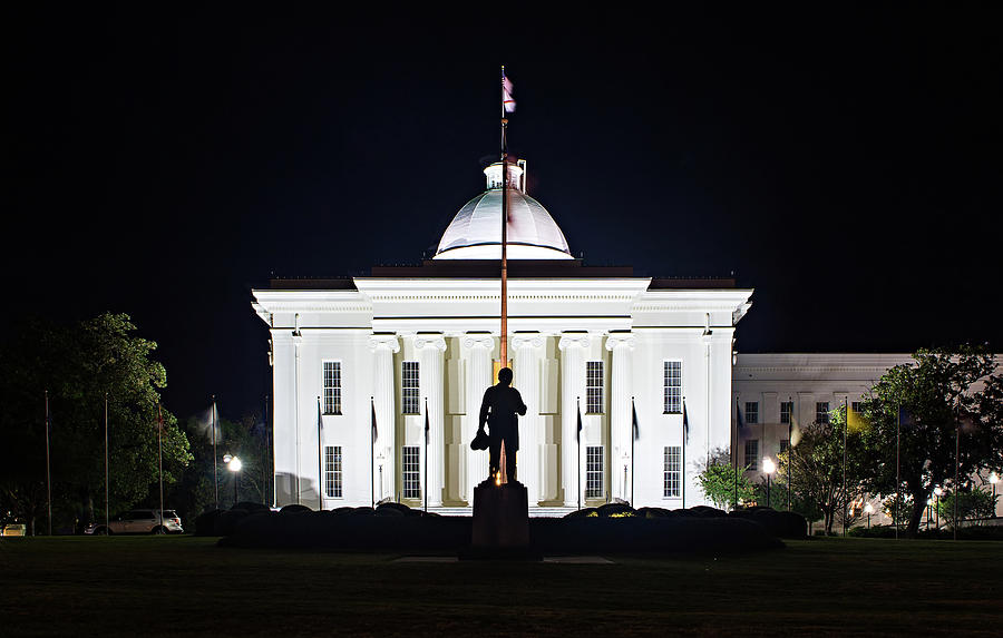 Montgomery Alabam Downtown At Night Time Photograph by Alex Grichenko