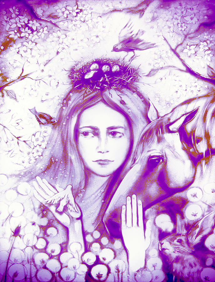 Month May Allegory. Lavender Painting by Elena Vedernikova