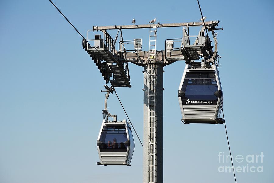 Montjuic cable cars in Barcelona Photograph by David Fowler