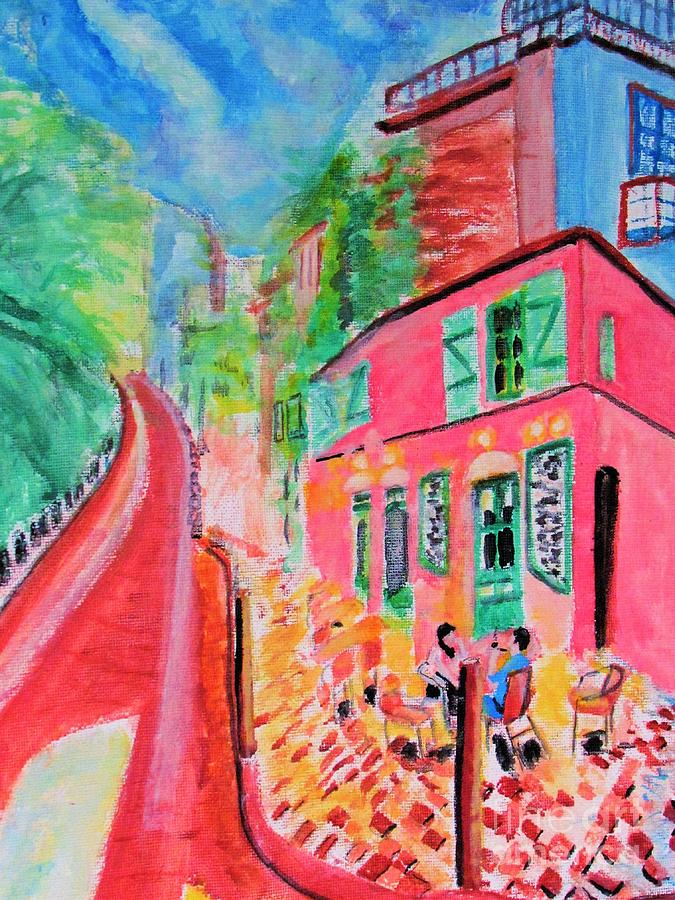Montmartre Cafe in Paris by Stanley Morganstein Montmartre Cafe in Paris by Stanley Morganstein