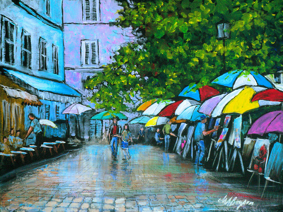 Paris Painting - Montmartre in the Rain by Maryann Boysen