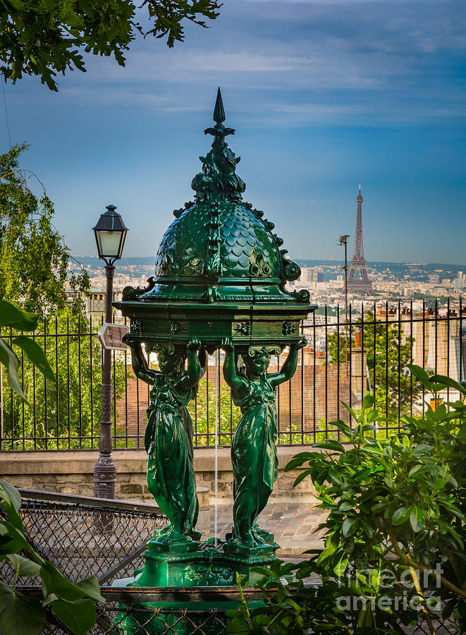Eiffel Photograph - Montmartre Wallace Fountain by Inge Johnsson Eiffel Photograph - Montmartre Wallace Fountain by Inge Johnsson