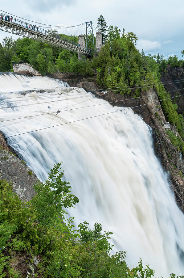 Montmorency Falls and Zipline Photograph by Ginger Stein