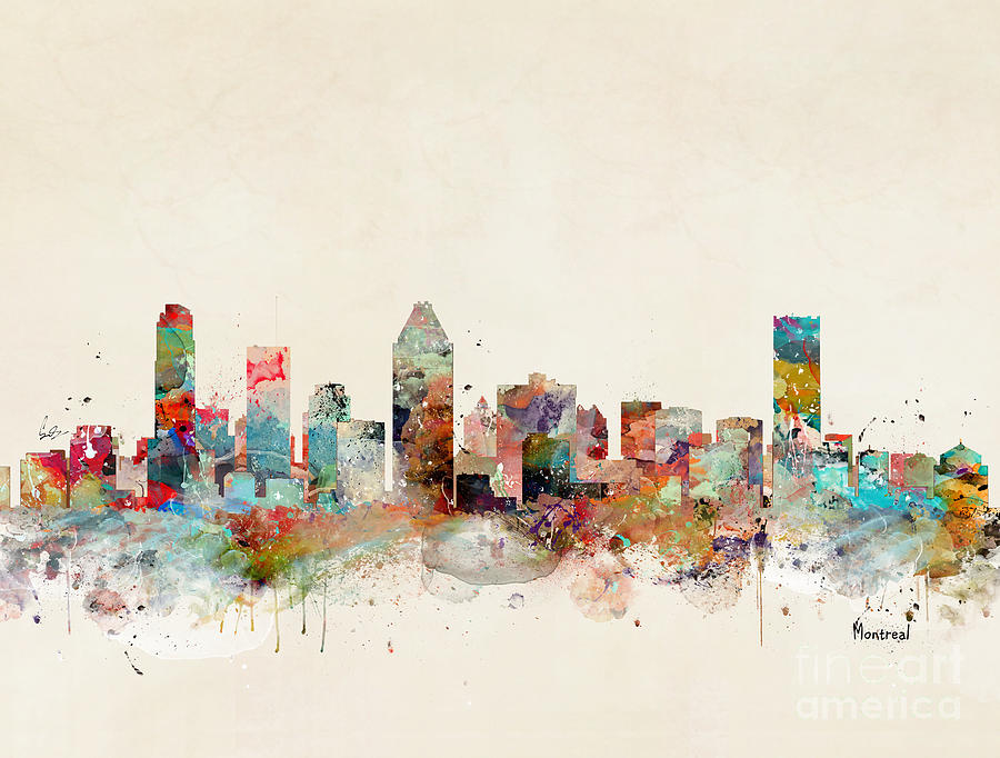 Skyline Painting - Montreal Canada by Bri Buckley