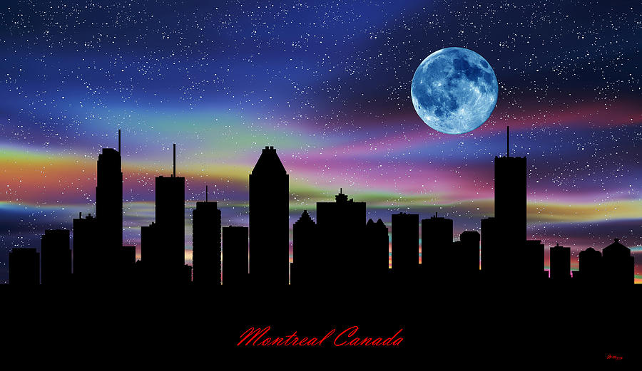 Montreal Canada Twilight Skyline Digital Art by Gregory Murray