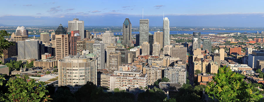 Montreal city panorama from mount royal Quebec Canada Photograph by Pierre Leclerc Photography