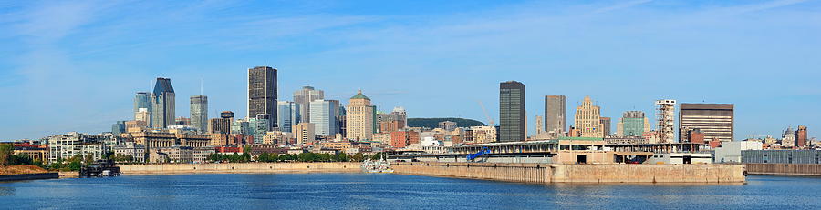 Montreal city skyline over river panorama Photograph by Songquan Deng