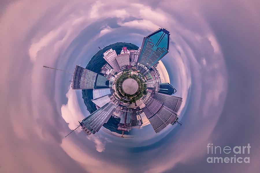 Montreal cityscape - tiny planet Photograph by Claudia M Photography
