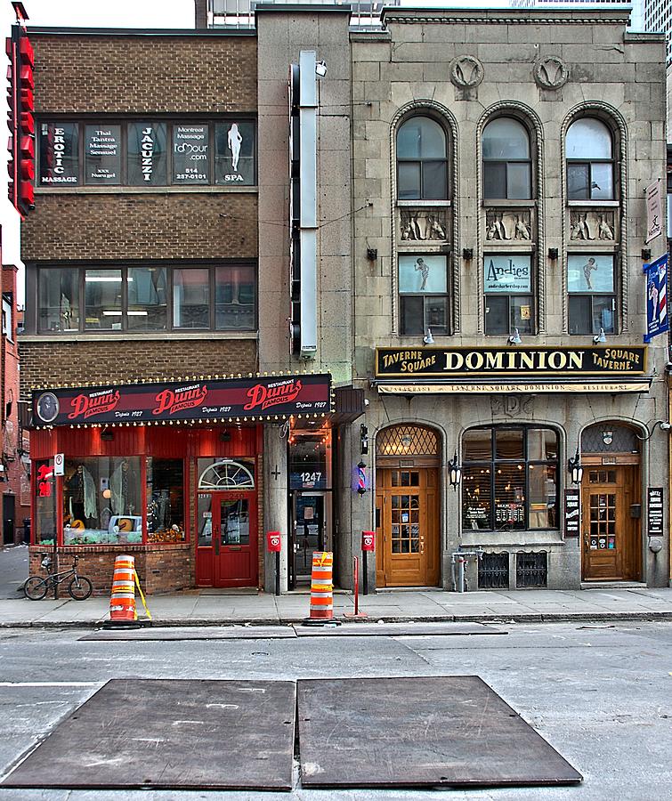 Montreal Dunns and Taverne Square Dominion Photograph by Steven Richman