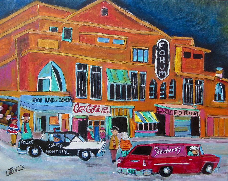 Montreal Forum Icon 1958 Painting by Michael Litvack