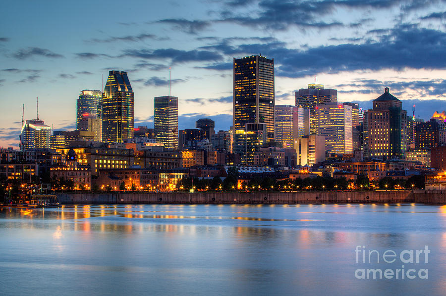 Montreal Quebec Skyline from Le Fleuve Saint Laurent Photograph by Bill ...