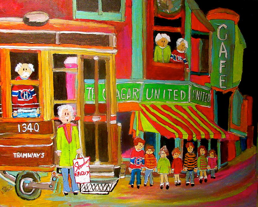 Montreal Tramways United Cigar Store Painting by Michael Litvack