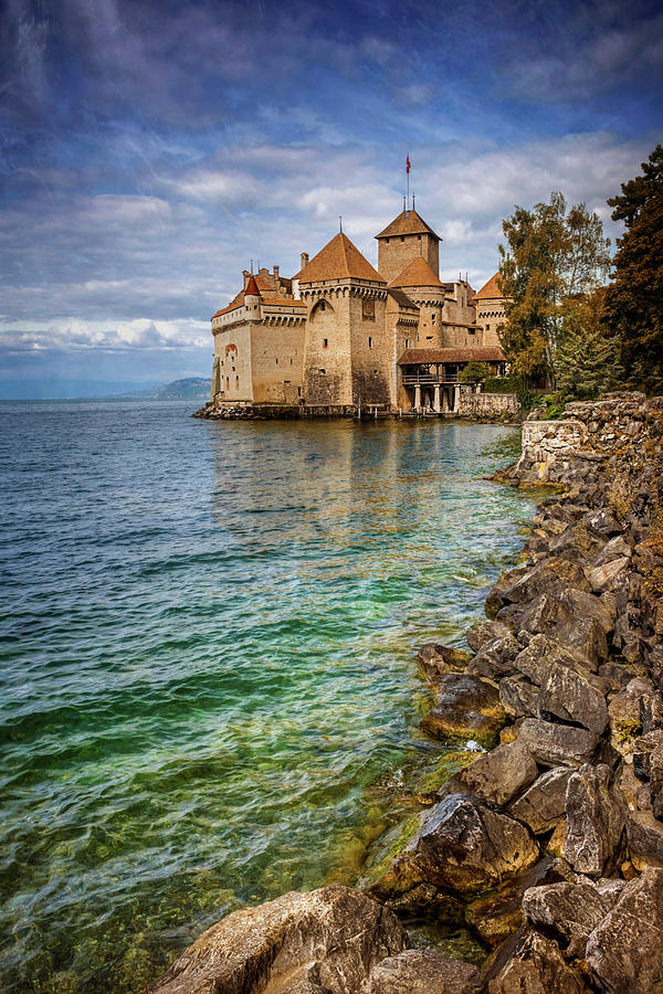 Castle Photograph - Montreux Switzerland Chateau de Chillon  by Carol Japp