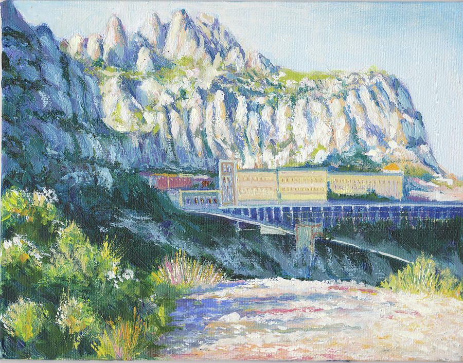 Montserrat Mountain Monastery Painting by Dai Wynn