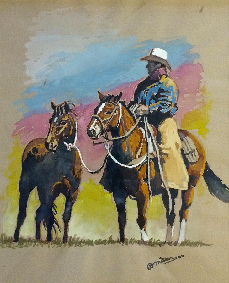 Monty Roberts Painting by Bern Miller