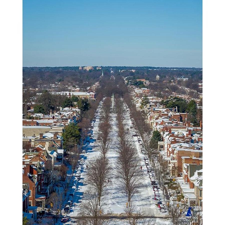 Rva Photograph - Monument Avenue Before Digging Out - by Creative Dog Media 