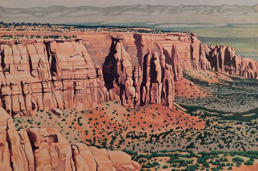 Monument Canyon Drawing by Dan Miller