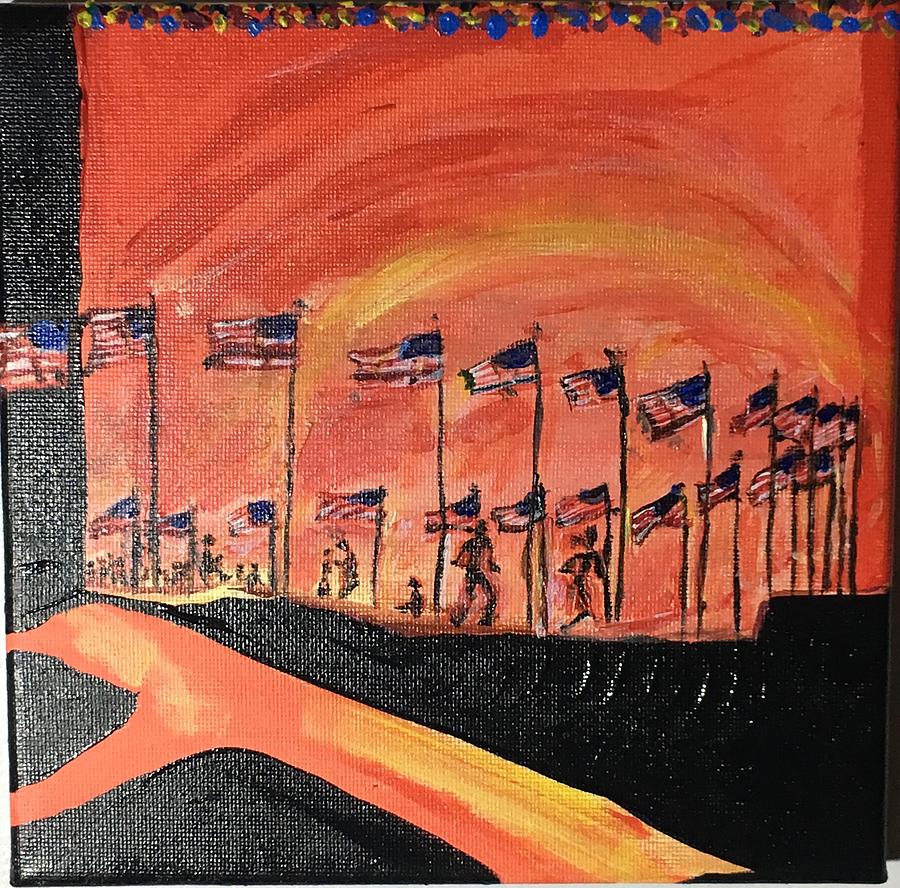 Flag Painting - Monument II by Leslie Byrne