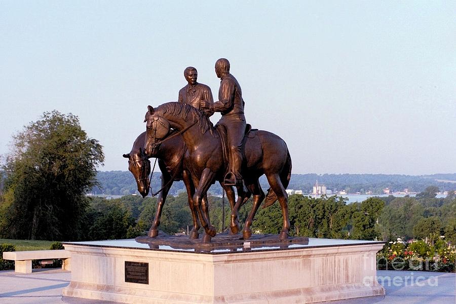 Monument In Nauvoo Illinois Of Hyrum And Joseph Smith Riding Their