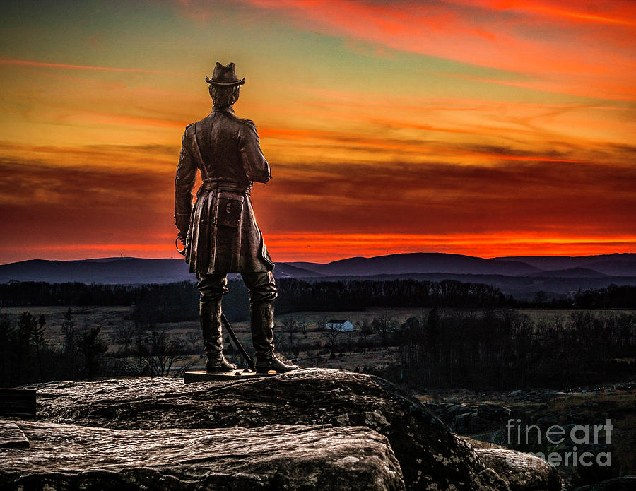 Monument of Gen Warren at sunset Photograph by Nick Zelinsky Jr