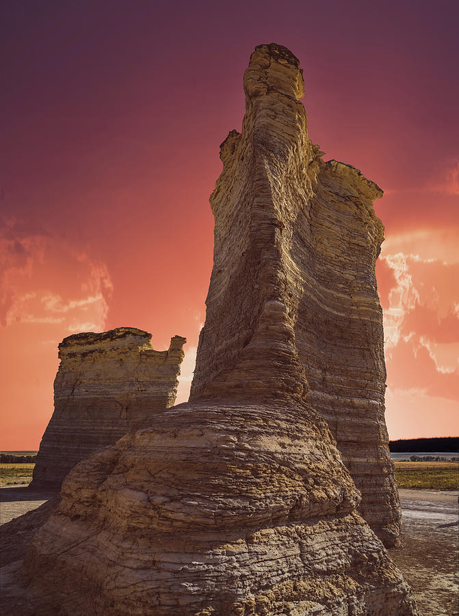 Monument Rock Sunset Photograph by Hal Mitzenmacher