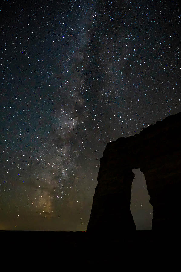 Monument Rocks and Milky Way Photograph by Alan Hutchins