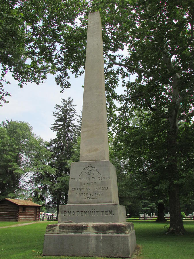 Monument to Massacred Indians Gnadenhutten  Photograph by Dave Farrow
