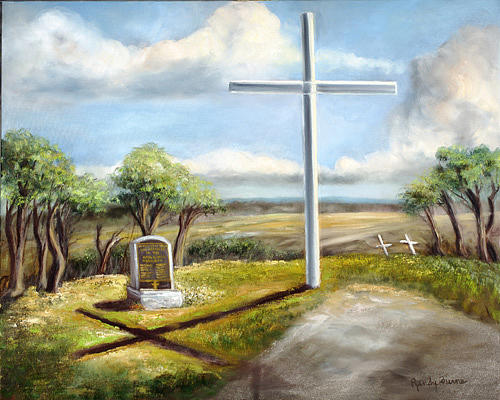 Monument to Tornado Victims Painting by Rand Burns