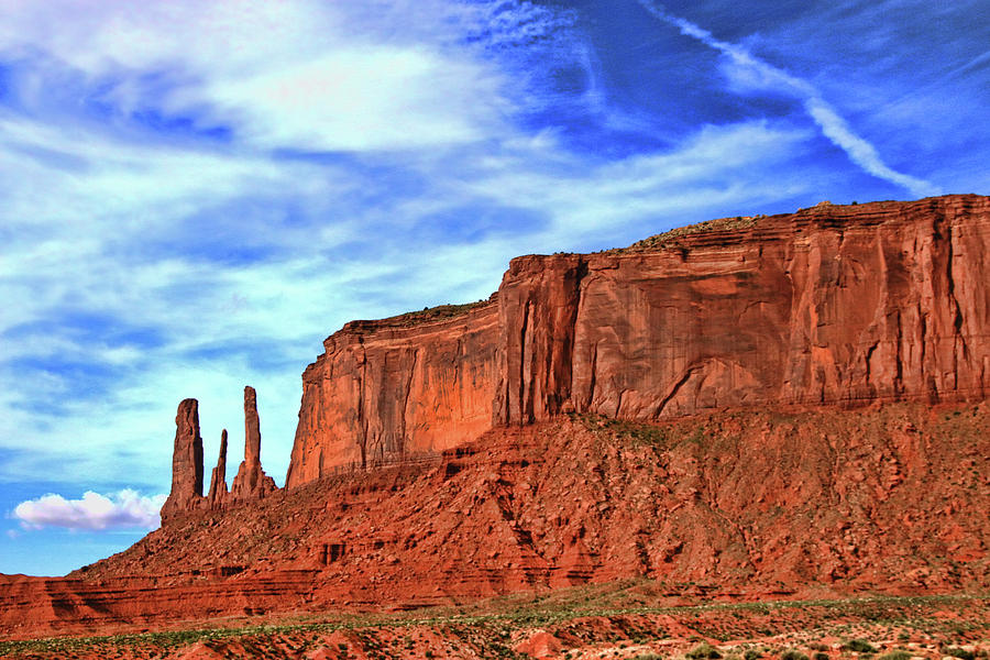 Monument Valley 27 - Three Sisters # 3 Photograph by Allen Beatty