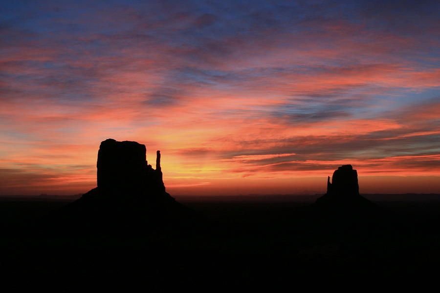 Monument Valley 42 - The Mittens Sunrise # 2 Photograph by Allen Beatty