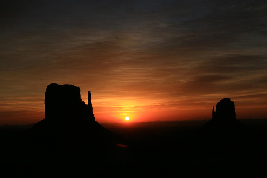 Monument Valley 9 - The Mittens Sunrise Photograph by Allen Beatty