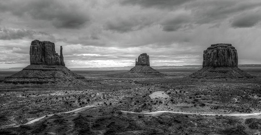 Monument Valley bw Photograph by Jennifer Ancker