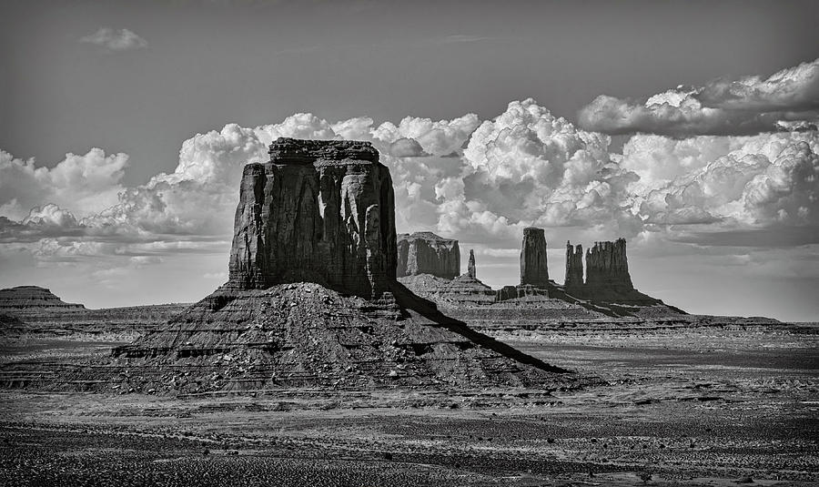 Nature Photograph - Monument Valley in Black and White  by Saija Lehtonen