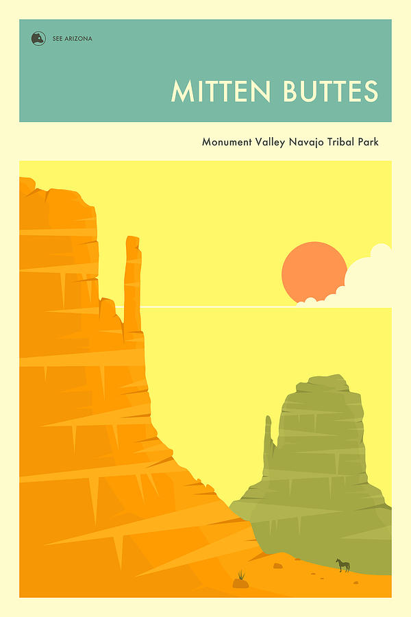 Travel Poster Digital Art - Monument Valley Travel Poster by Jazzberry Blue